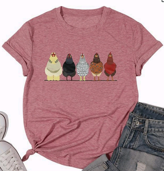 Jachetă pentru femei din comerț exterior, comerț electronic transfrontalier, tricou din bumbac colorat cu imprimeu de Crăciun de la Amazon