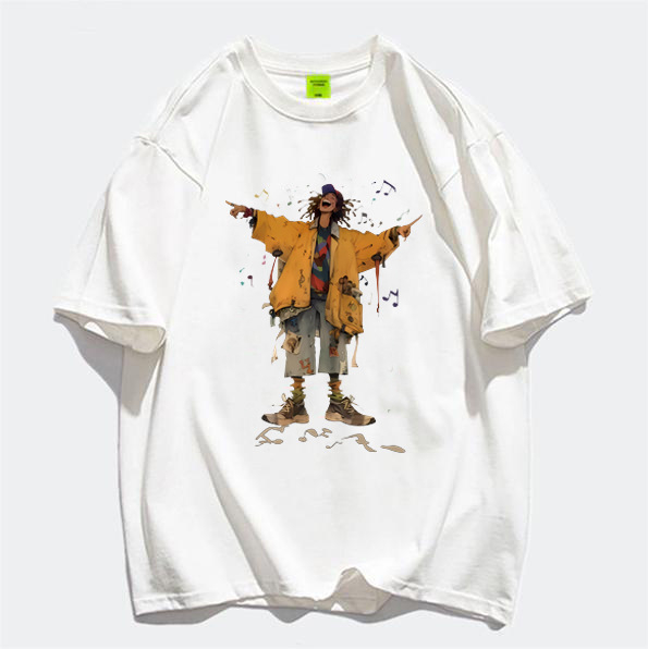 Letné tričko s krátkym rukávom v americkom štýle s potlačou starej módnej značky pre mužov a ženy, retro, z ťažkej bavlny, s polovičným rukávom