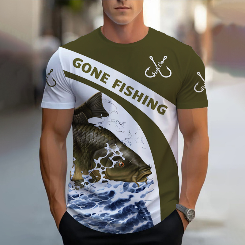 2024. aasta piiriülene 3DT särk, vabaaja meeste topp, lühikeste varrukatega, trükitud loomalõvi mustriga, ümara kaelusega, moodne