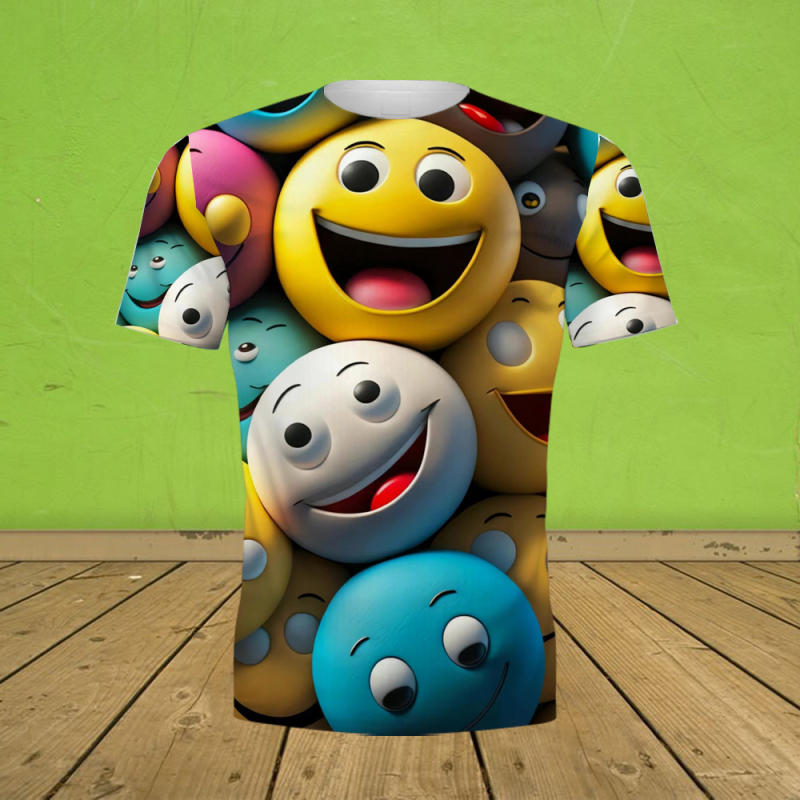 Εξωτερικό εμπόριο διασυνοριακό καλοκαίρι 3D ψηφιακή εκτύπωση T-shirt μόδας με στρογγυλή λαιμόκοψη κοντό μανίκι χαλαρό άνετο μπουφάν κατασκευαστές πηγής