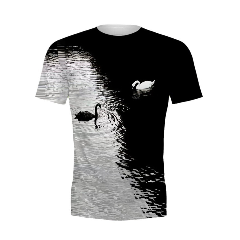 Εξωτερικό εμπόριο διασυνοριακό καλοκαίρι 3D ψηφιακή εκτύπωση T-shirt μόδας με στρογγυλή λαιμόκοψη κοντό μανίκι χαλαρό άνετο μπουφάν κατασκευαστές πηγής