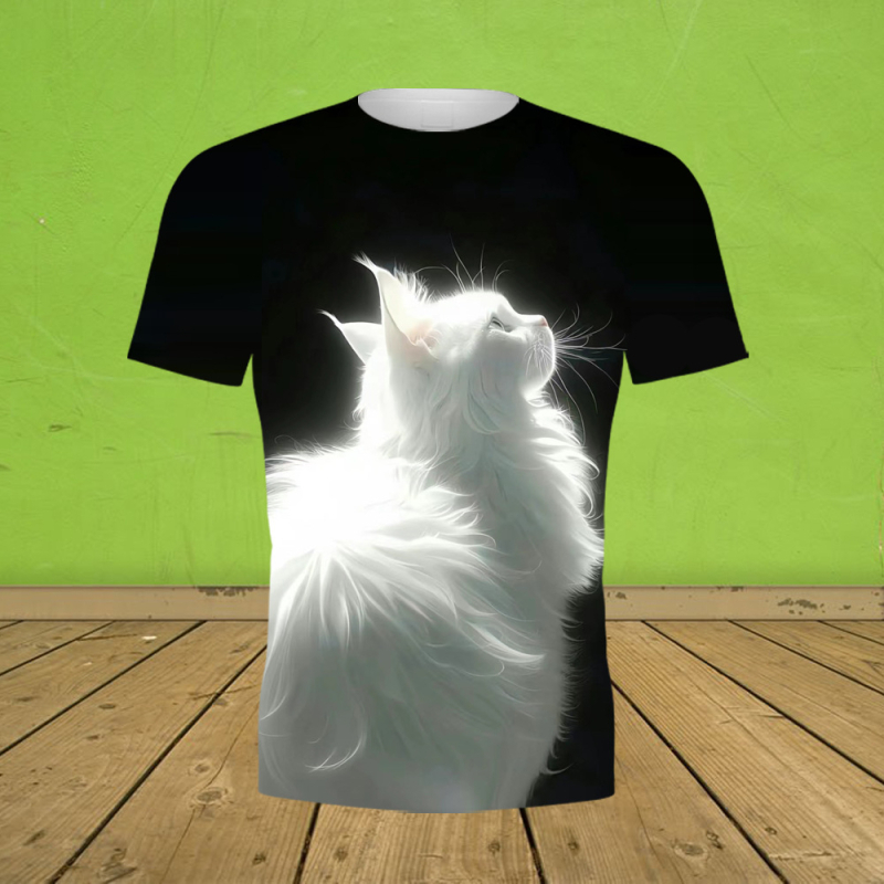 Εξωτερικό εμπόριο διασυνοριακό καλοκαίρι 3D ψηφιακή εκτύπωση T-shirt μόδας με στρογγυλή λαιμόκοψη κοντό μανίκι χαλαρό άνετο μπουφάν κατασκευαστές πηγής