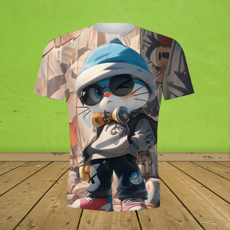 Εξωτερικό εμπόριο διασυνοριακό καλοκαίρι 3D ψηφιακή εκτύπωση T-shirt μόδας με στρογγυλή λαιμόκοψη κοντό μανίκι χαλαρό άνετο μπουφάν κατασκευαστές πηγής