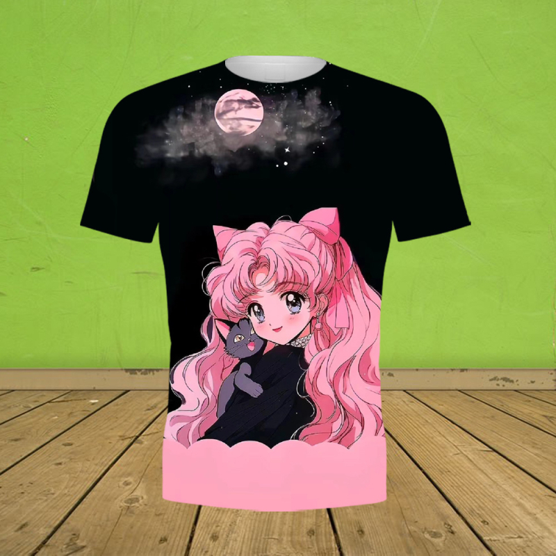 Εξωτερικό εμπόριο διασυνοριακό καλοκαίρι 3D ψηφιακή εκτύπωση T-shirt μόδας με στρογγυλή λαιμόκοψη κοντό μανίκι χαλαρό άνετο μπουφάν κατασκευαστές πηγής