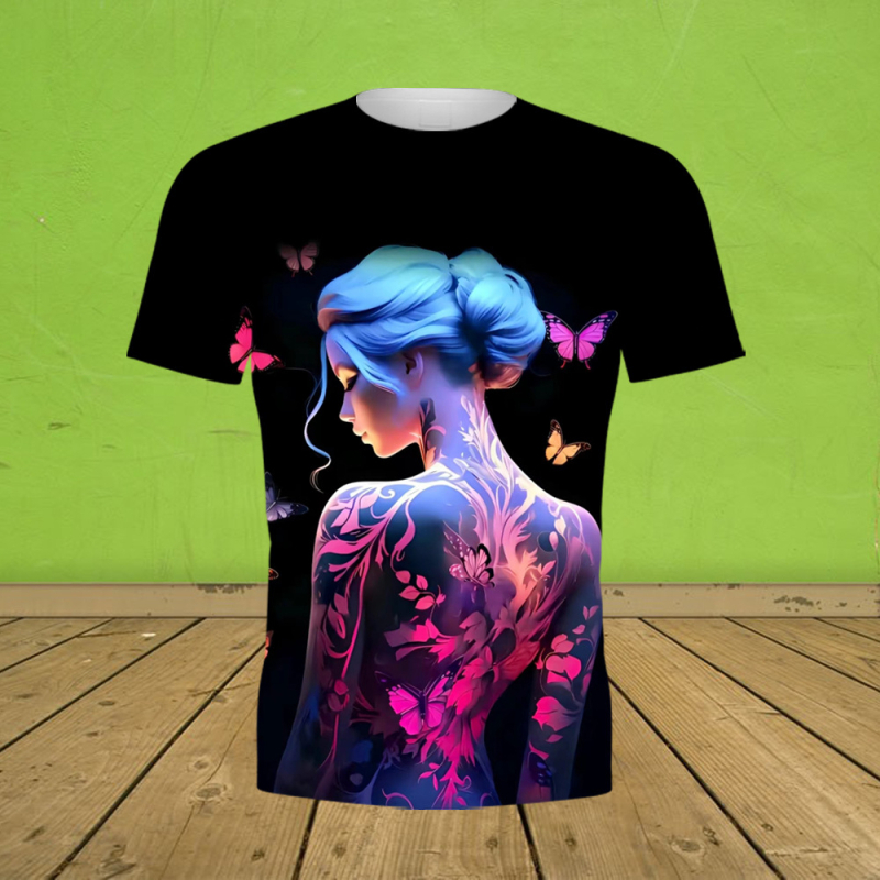 Εξωτερικό εμπόριο διασυνοριακό καλοκαίρι 3D ψηφιακή εκτύπωση T-shirt μόδας με στρογγυλή λαιμόκοψη κοντό μανίκι χαλαρό άνετο μπουφάν κατασκευαστές πηγής