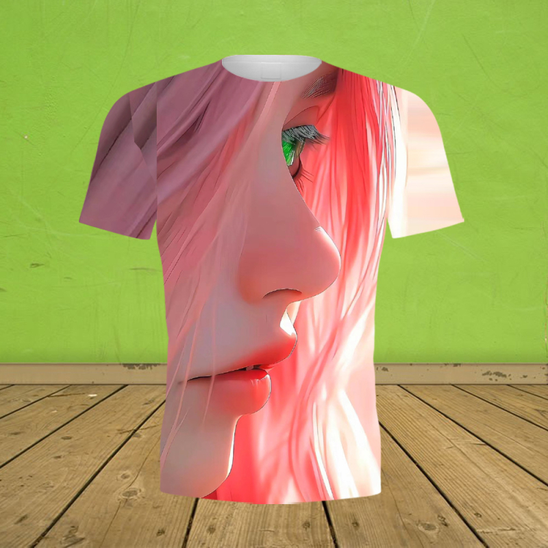 Εξωτερικό εμπόριο διασυνοριακό καλοκαίρι 3D ψηφιακή εκτύπωση T-shirt μόδας με στρογγυλή λαιμόκοψη κοντό μανίκι χαλαρό άνετο μπουφάν κατασκευαστές πηγής