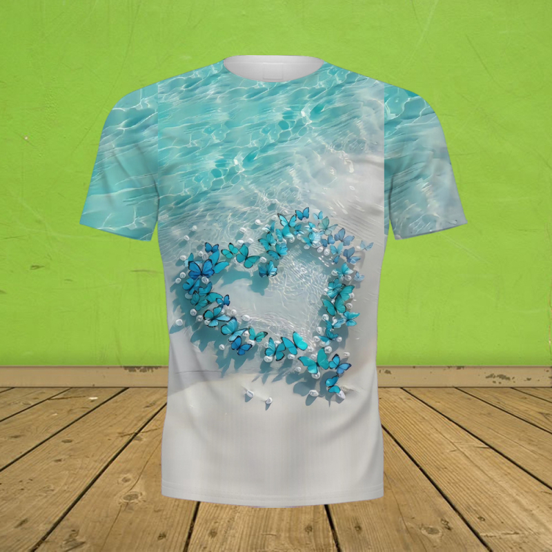 Εξωτερικό εμπόριο διασυνοριακό καλοκαίρι 3D ψηφιακή εκτύπωση T-shirt μόδας με στρογγυλή λαιμόκοψη κοντό μανίκι χαλαρό άνετο μπουφάν κατασκευαστές πηγής