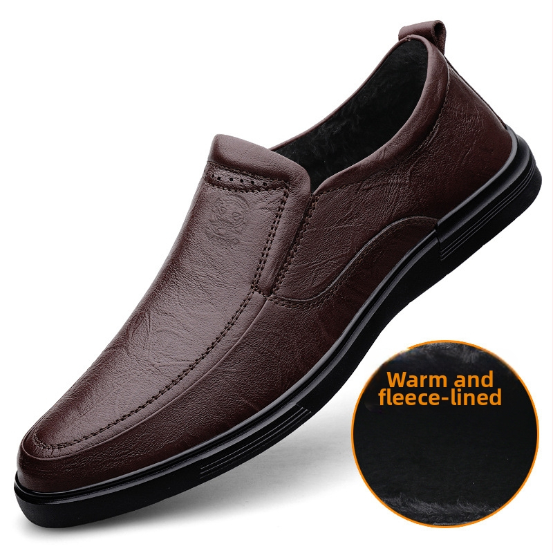 Pantofi casual din piele de vacă clasici populari pentru bărbați, mărime plus, cu fund moale, din piele moale, respirabil, pantofi casual de afaceri pentru bărbați