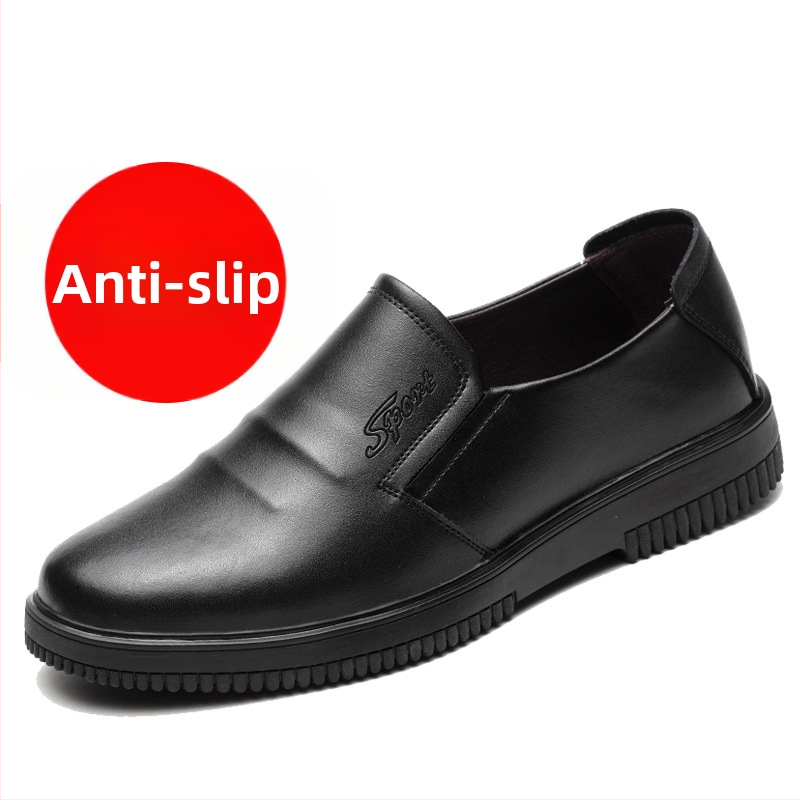 Virtuvės avalynė, virėjo avalynė, vyriška neslystanti, vandeniui ir aliejui atspari darbo avalynė, viešbučių aliejui ir dilimui atspari odinė avalynė, moterų pėdų apsauga