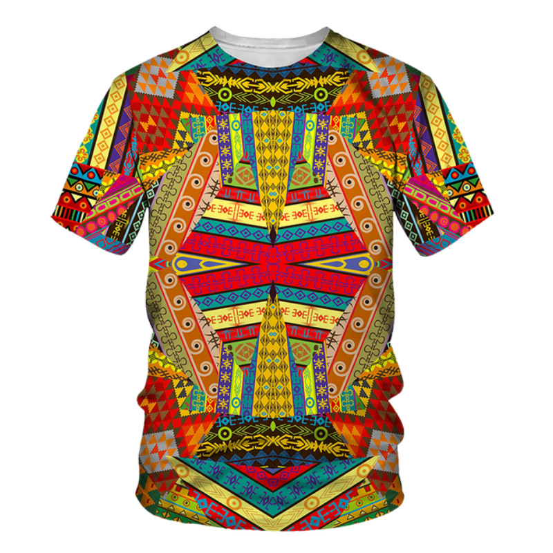 Tricou transfrontalier Europa și Statele Unite, comerț exterior, imprimare retro, tricou pentru bărbați, imprimare digitală 3D, guler rotund, mânecă scurtă, producători en-gros, tricou 3D