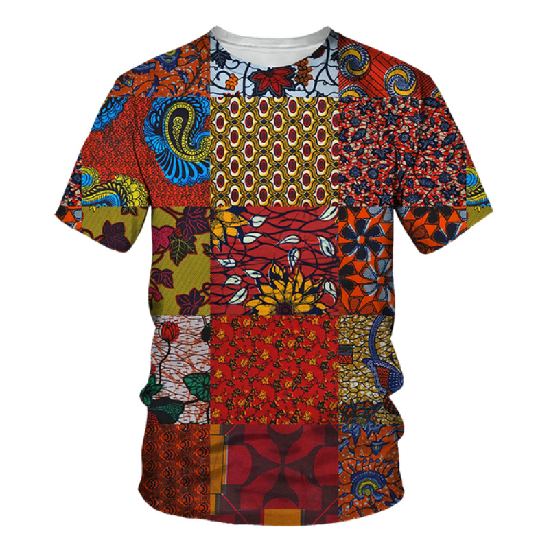Tricou transfrontalier Europa și Statele Unite, comerț exterior, imprimare retro, tricou pentru bărbați, imprimare digitală 3D, guler rotund, mânecă scurtă, producători en-gros, tricou 3D