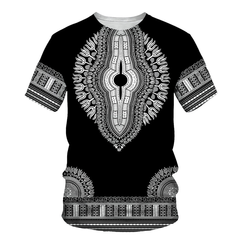 Tricou transfrontalier Europa și Statele Unite, comerț exterior, imprimare retro, tricou pentru bărbați, imprimare digitală 3D, guler rotund, mânecă scurtă, producători en-gros, tricou 3D