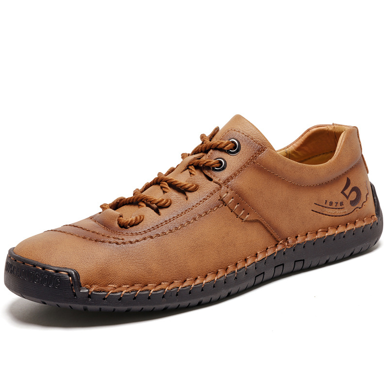 Pantofi sport pentru bărbați, pantofi sport cu talpă moale, stil coreean, la modă, lucrați manual, din piele, pantofi de primăvară și de toamnă, mărime mare, pantofi pentru bărbați