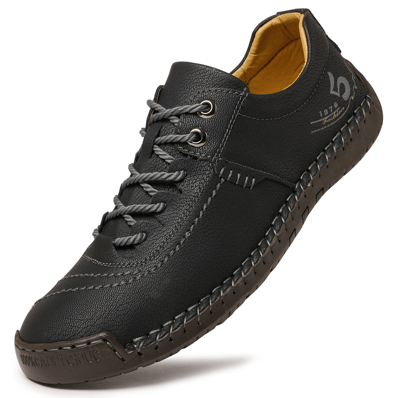 Pantofi sport pentru bărbați, pantofi sport cu talpă moale, stil coreean, la modă, lucrați manual, din piele, pantofi de primăvară și de toamnă, mărime mare, pantofi pentru bărbați