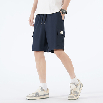 Meeste tööriistapüksid 2025. aasta suvised jääsiidist kiiresti kuivavad Korea stiilis moodsad kaubamärgi lahtised sirge säärega spordipüksid vabaajapüksid