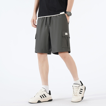 Meeste tööriistapüksid 2025. aasta suvised jääsiidist kiiresti kuivavad Korea stiilis moodsad kaubamärgi lahtised sirge säärega spordipüksid vabaajapüksid