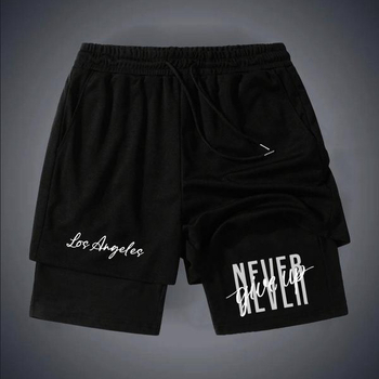 Pantaloni scurți sport casual pentru bărbați, cu strat dublu, pentru vară 2024, pentru comerț electronic transfrontalier, la modă, la modă