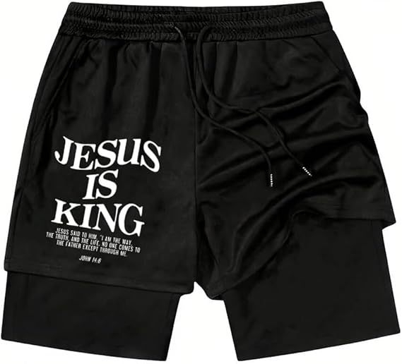 Pantaloni scurți sport casual pentru bărbați, cu strat dublu, pentru vară 2024, pentru comerț electronic transfrontalier, la modă, la modă