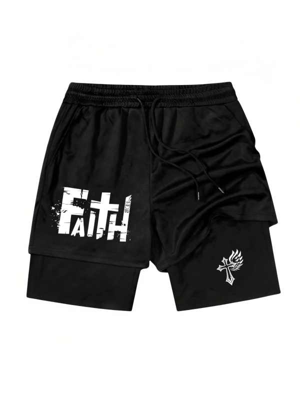 Pantaloni scurți sport casual pentru bărbați, cu strat dublu, pentru vară 2024, pentru comerț electronic transfrontalier, la modă, la modă