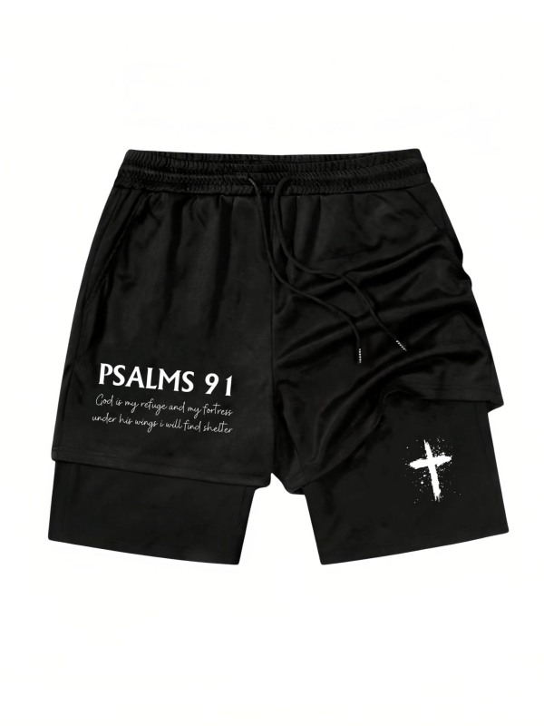 Pantaloni scurți sport casual pentru bărbați, cu strat dublu, pentru vară 2024, pentru comerț electronic transfrontalier, la modă, la modă