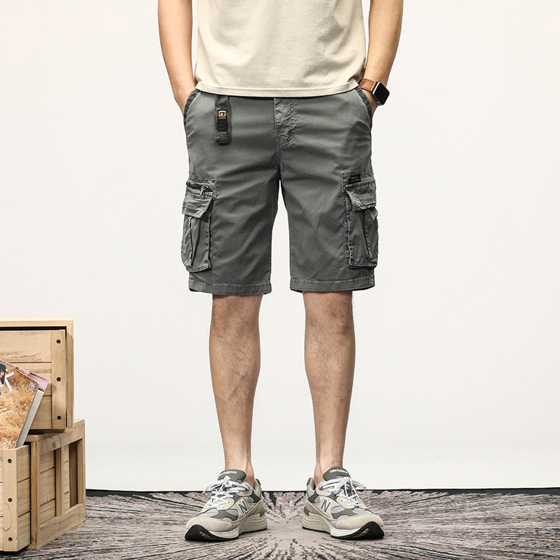 Pantaloni scurți funcționali de vară transfrontalieri cu buzunar pentru bărbați, pantaloni largi, cu lungime largă, sport pentru tineri