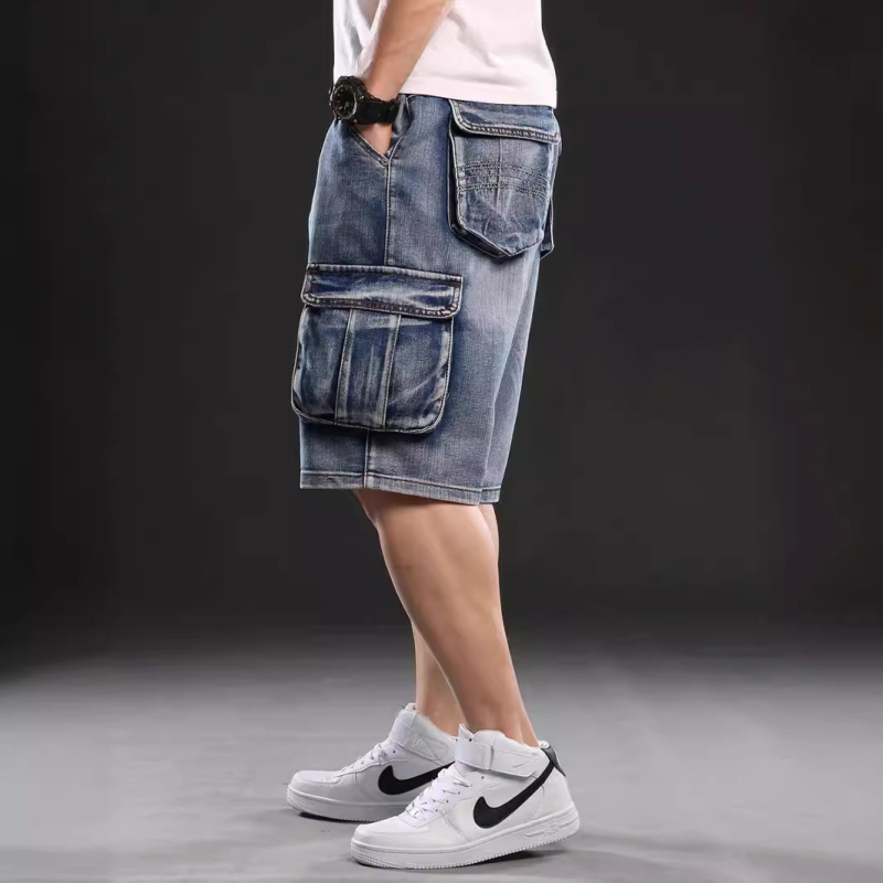 Vasaros mados funkciniai tiesūs įrankių šortai vyriški dizaino pojūčiai madingi prekės ženklo lauko sportiniai penkių taškų džinsai vyriški drabužiai