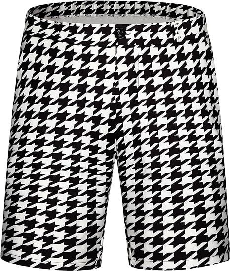 2024 ~ meeste hundijalakujulised lühikesed püksid, volditud ruudulised mustrilised diagonaalpüksid