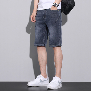 Vasaros ploni džinsiniai šortai vyriški penktos kelnės 2023 Naujos laisvos, tiesios, tamprios vyriškos kelnės