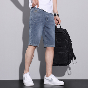 Vasaros ploni džinsiniai šortai vyriški penktos kelnės 2023 Naujos laisvos, tiesios, tamprios vyriškos kelnės