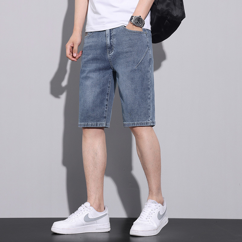 Vasaros ploni džinsiniai šortai vyriški penktos kelnės 2023 Naujos laisvos, tiesios, tamprios vyriškos kelnės