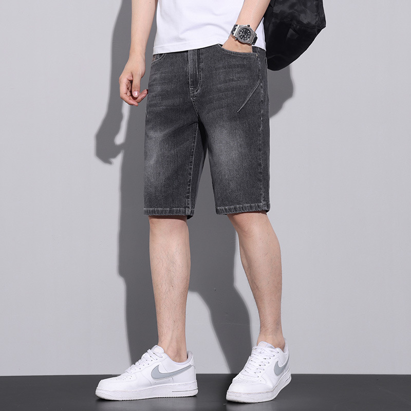 Vasaros ploni džinsiniai šortai vyriški penktos kelnės 2023 Naujos laisvos, tiesios, tamprios vyriškos kelnės