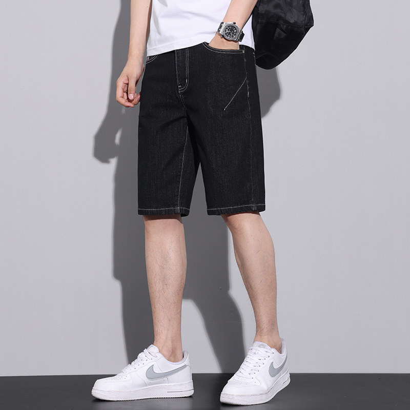 Vasaros ploni džinsiniai šortai vyriški penktos kelnės 2023 Naujos laisvos, tiesios, tamprios vyriškos kelnės