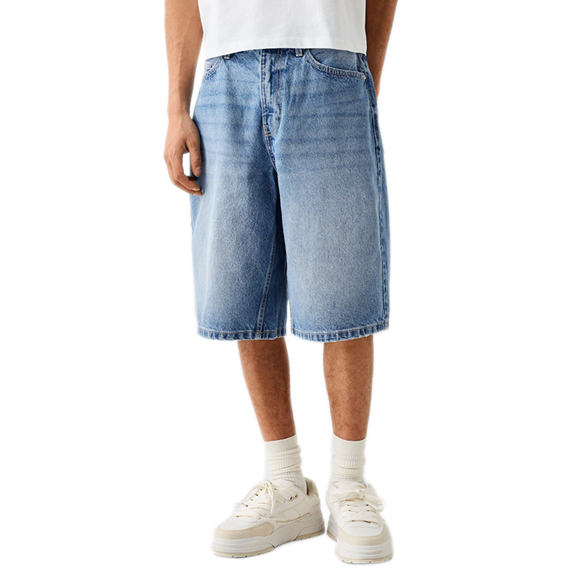 Pantaloni scurți din denim elastici în patru culori, cu cinci colțuri, de pe AliExpress Amazon, pentru bărbați europeni și americani