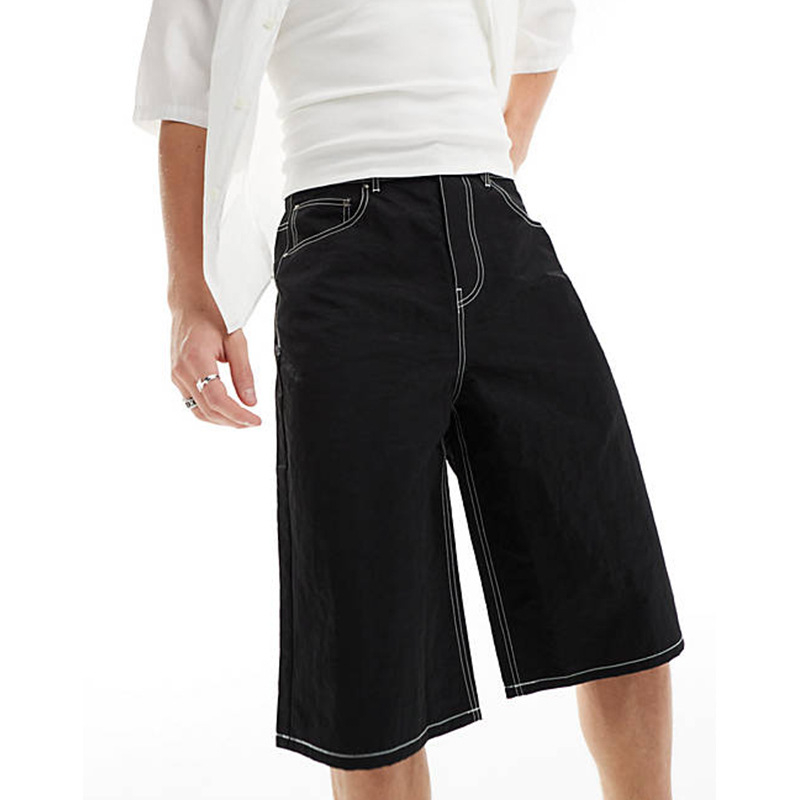 Pantaloni scurți din denim elastici în patru culori, cu cinci colțuri, de pe AliExpress Amazon, pentru bărbați europeni și americani