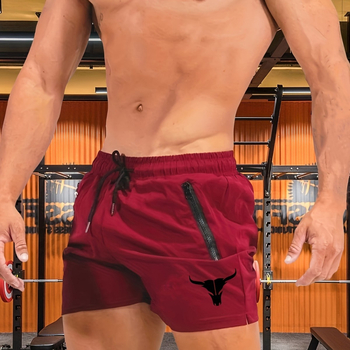 Väliskaubanduse spordikiiresti kuivavad lühikesed püksid Piiriülesed suvised laos Keskmise vöökohaga meeste voodrita kolmepunktilised lühikesed püksid, millel on hele plaat.