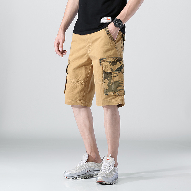 2022. aasta suvised lühikesed püksid, Euroopa ja Ameerika välistingimustes sportimiseks, taskuga kamuflaaž, pestud kombinesoonid, lühikeste pükstega meeste vabaajapüksid