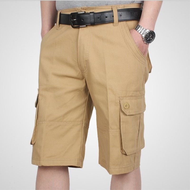 Pantaloni scurți 2024 pentru bărbați, mărime mare, pantaloni cu buzunare multiple pentru bărbați, pantaloni cargo, tineri, vârstă mijlocie și vârstnici, pantaloni cu cinci sferturi, pantaloni medii pentru bărbați