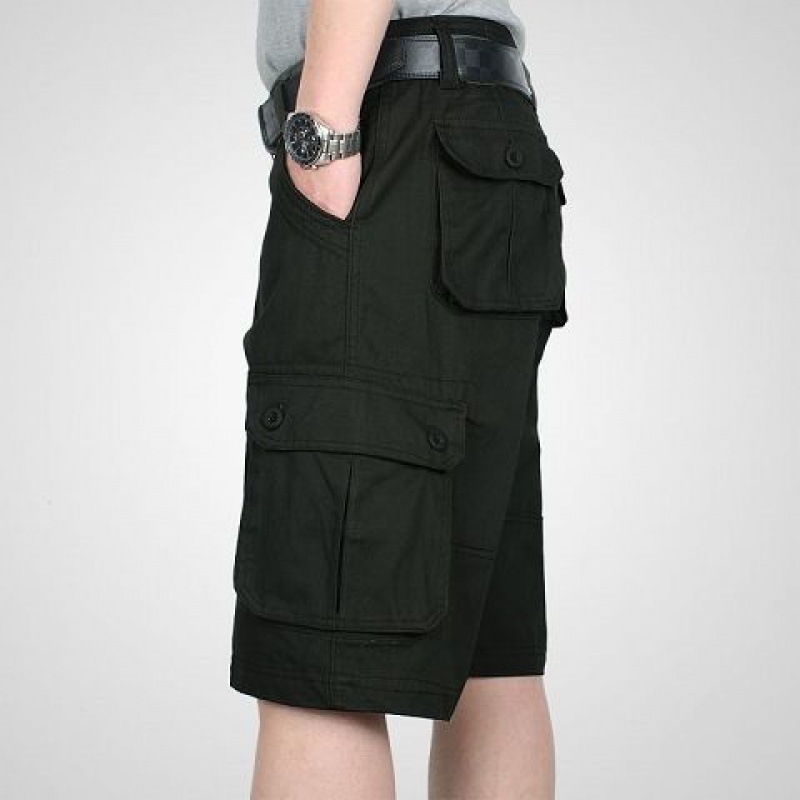 Pantaloni scurți 2024 pentru bărbați, mărime mare, pantaloni cu buzunare multiple pentru bărbați, pantaloni cargo, tineri, vârstă mijlocie și vârstnici, pantaloni cu cinci sferturi, pantaloni medii pentru bărbați
