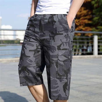 Suvised uued kamuflaaž-tüüpi cargo-püksid, mitme taskuga pluss-suuruses cargo-püksid, keskealiste meeste vabaaja spordipüksid