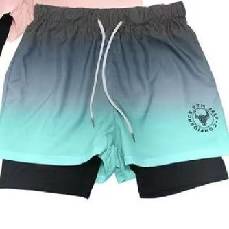 Pantaloni scurți pentru bărbați cu imprimeu digital 3D, strat dublu, anti-alergare, cu uscare rapidă, Amazon, 2024, vânzare excelentă