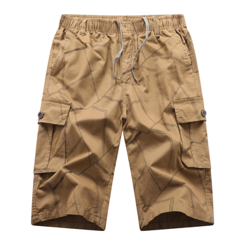 Pánske šortky s potlačou v čiernej farbe z čistej bavlny, trendy značky, stredne dlhé nohavice, módne letné ležérne zipsové vrecko, voľné nohavice do polovice