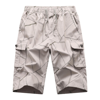 Pánske šortky s potlačou v čiernej farbe z čistej bavlny, trendy značky, stredne dlhé nohavice, módne letné ležérne zipsové vrecko, voľné nohavice do polovice