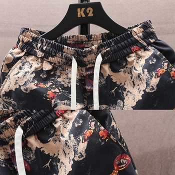 Jääsiidist kiiresti kuivavad lühikesed püksid meeste suvised õhukesed sirged püksid lillelised püksid noorte vabaaja spordi rannapüksid