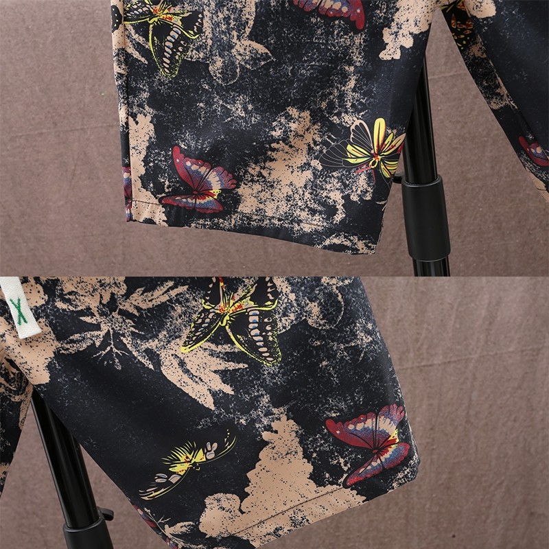 Jääsiidist kiiresti kuivavad lühikesed püksid meeste suvised õhukesed sirged püksid lillelised püksid noorte vabaaja spordi rannapüksid