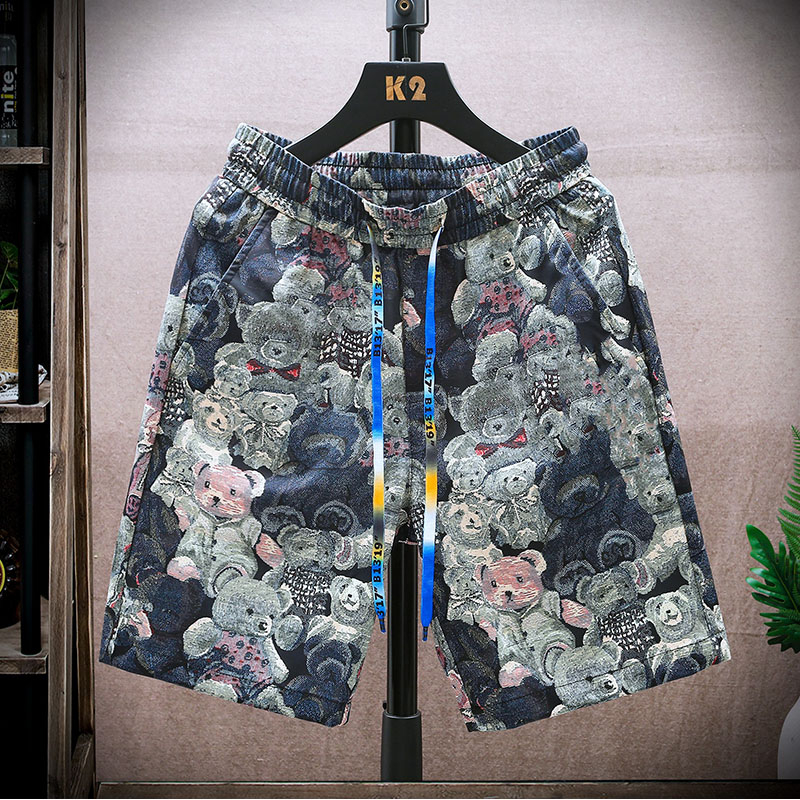 Jääsiidist kiiresti kuivavad lühikesed püksid meeste suvised õhukesed sirged püksid lillelised püksid noorte vabaaja spordi rannapüksid