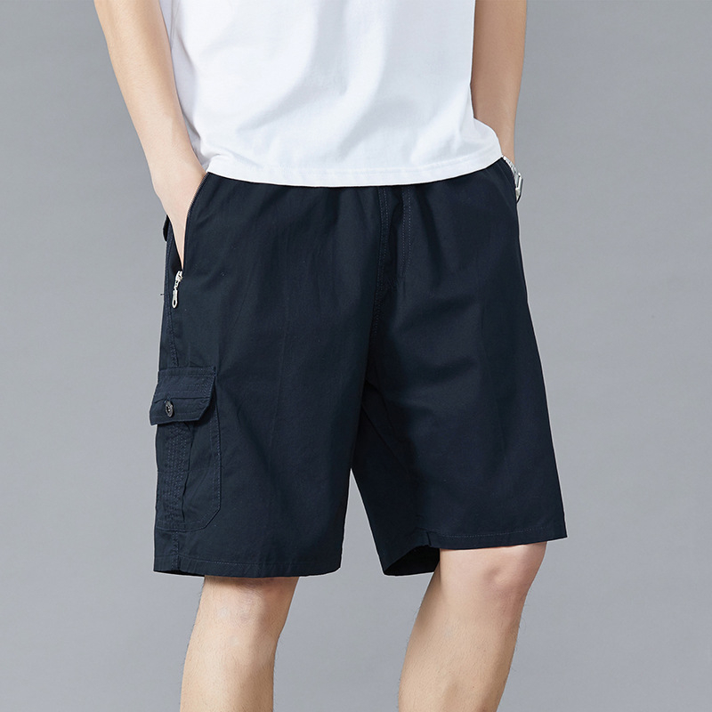 Letné ležérne šortky Pánske voľné kórejské štýlové trendy bavlnené nohavice strednej dĺžky na vonkajšie nosenie Trendové značkové športové nohavice pre mužov