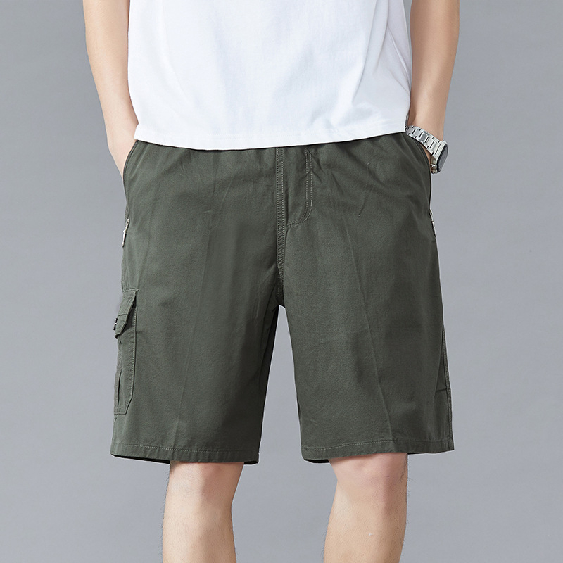 Letné ležérne šortky Pánske voľné kórejské štýlové trendy bavlnené nohavice strednej dĺžky na vonkajšie nosenie Trendové značkové športové nohavice pre mužov