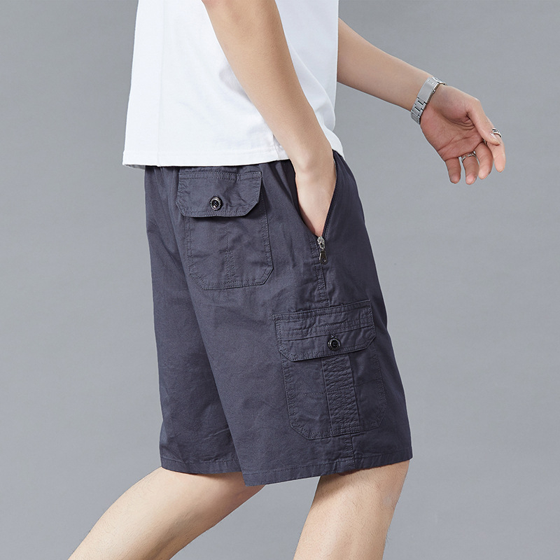 Letné ležérne šortky Pánske voľné kórejské štýlové trendy bavlnené nohavice strednej dĺžky na vonkajšie nosenie Trendové značkové športové nohavice pre mužov