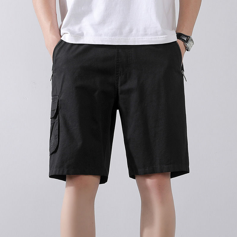 Letné ležérne šortky Pánske voľné kórejské štýlové trendy bavlnené nohavice strednej dĺžky na vonkajšie nosenie Trendové značkové športové nohavice pre mužov