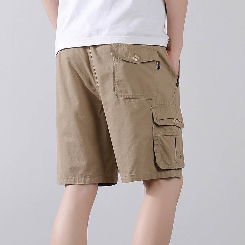 Letné ležérne šortky Pánske voľné kórejské štýlové trendy bavlnené nohavice strednej dĺžky na vonkajšie nosenie Trendové značkové športové nohavice pre mužov